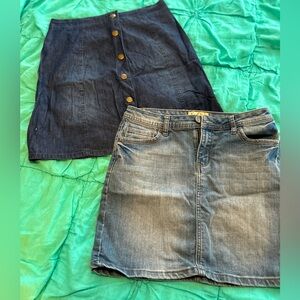 2 pairs of jean skirts